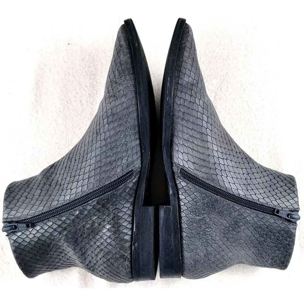 Coclico Apropos Snake Embossed Leather Booties EU 37.5 Made in Spain